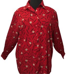 Women’s vintage Liz Baker red blouse size 22 W